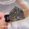 Pinza para coleta alta con incrustaciones de perlas y diamantes, artefacto fijo anticaída, clip para coleta, pasador de pelo, pinza para coleta de bola de verano para mujer