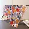 Lenço de Seda High-End com Estampa de Grade Colorida de Gatinhos Fofos, Lenço Quadrado de Seda Artificial, Lenço Versátil para Pescoço, Lenço Quadrado Pequeno, Lenço de Cabeça, Lenço para Mulheres