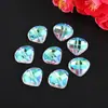 Joias de cristal cor AB furo reto furo horizontal contas soltas coração de pêssego estrela de cinco pontas urso acessórios DIY feitos à mão brincos colar pulseira