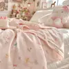 Manta de Gaze Dupla Camada de Algodão Desenho Animado Manta de Soneca Infantil Manta de Sofá de Escritório Toalha Quilt de Ar Condicionado Dia de Verão