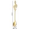 Cuchara de Acero Inoxidable 304 con Alto Valor de Color en Forma de Nota Cuchara de Postre de Acero Inoxidable para el Hogar Cuchara para Revolver Cuchara para Helado