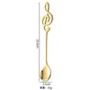 Cuchara de acero inoxidable 304 alto valor de color cuchara de nota cuchara de postre creativa de acero inoxidable cuchara mezcladora cuchara para helado