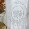 Cortina de encaje blanco vintage estilo francés cortina transparente para niña estilo princesa cortina transparente floral europea cortina transparente de ventana terminada transfronteriza cortina transparente floral de espejo