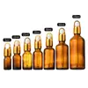 Em estoque frasco de essência de vidro marrom 5ml-100ml frasco conta-gotas de vidro frasco vazio de essência marrom escuro