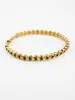 Pulseira Tennis Cravejada de Diamantes Dourada Estilo Luxo Leve, Joia Corrente de Contas Versátil da Moda Feminina, Acessórios Elegantes Atacado