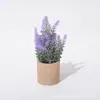 En stock simulación lavabo de cemento cuenca de pulpa lavanda púrpura flor artificial blanca lavanda mini decoración interior