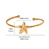 Pulseira Aberta de Aço Titânio com Textura de Elementos Marinhos de Verão Transfronteiriça Europeia e Americana para Mulheres Pulseira de Praia Venda por Atacado
