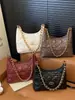 Bolso de Cadena Bordado Acolchado Estilo Tweed Bolso de Axila para Mujer 2025 Nuevo Otoño e Invierno Ropa de Trabajo Bolso Versátil de Hombro Cruzado