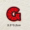 5cmQ Teia de Aranha Gorducha Letra Número Patch de Bordado Autoadesivo Patch Decorativo para Bordado DIY em Diário/Computador Patch de Tecido