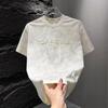 2025 Nova Camiseta Casual Masculina de Manga Curta com Gola Redonda Tie-Dye Versátil Moda Casal Sensação de Alta Qualidade Manga Curta