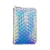 Bolsa con cremallera de escamas de pez, patrón de serpiente, patrón de lichi, Harajuku, cartera mediana/mini de PU