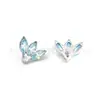 Pendientes de Titanio F136 Completamente Diamantados Marquise Pendientes de Circonita Aleación de Titanio G23 Joyería para Piercings Clavos para Hueso de la Oreja Clavos Cocleares Transfronterizo