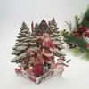 Cartão de Cumprimentos Transfronteiriço com Acabamento de Luxo, Cartão Caixa Pop-Up 3D com Papai Noel e Renas, Presente de Festa de Natal