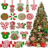 Decoración de Árbol de Navidad Adorno de Paleta de Caramelo de Madera Bastón de Caramelo Colgante Mickey Mouse Pan de Jengibre Navidad