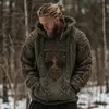 Suéter con Capucha de Punto Europeo y Americano Transfronterizo Otoño e Invierno Estampado Digital 3D Unisex Cuello Redondo Suéter Pulóver