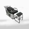 Cama de Lavado Especial Barbería Elegante Cama de Peluquería Semi-Reclinable Lavado Lavabo de Cerámica Silla de Barbería Salón Cama de Lavado de Cabello