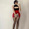 Roupa de secretária de lingerie sexy lingerie sexy macacão uniforme tentação paixão terno puro desejo de evitar tirar cos