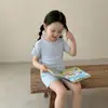 Ropa para Niños Pijamas de Bebé para Niñas Verano Delgado Nuevo Estilo 2026 Conjunto Casual de Manga Corta para el Hogar para Niñas Lindo Cuello Redondo