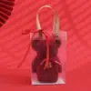 Toallas Festivas Rojas de Souvenir para Regalos Navideños, Lindos Osos y Conejos de Dibujos Animados, Toallas de Coral Fleece al por Mayor
