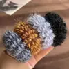 Elástico de Cabelo Donut de Lã Colorido, Feito à Mão, Engrossado, Alargado, Scrunchie de Alta Elasticidade, Corda de Cabelo para Rabo de Cavalo para Outono e Inverno