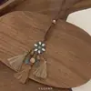 Estilo Bohemio Retro Étnico Cadena de Suéter con Colgante Largo para Mujer Accesorios de Collar de Nicho de Verano con Decoración para Falda