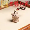 Madera de haya animal zodiacal talla de madera cadena para teléfono llavero caballo, oveja, mono, cerdo, perro y gallo, estilo de pareja, lindo amuleto para bolso