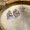 Aretes de amor con caída de aceite 2022 nueva moda temperamento único aretes de corazón de durazno diseño de nicho aretes de alta gama para mujer
