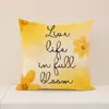 Estilo Nuevo Primavera y Verano Hermosa Funda de Almohada Floral Transfronteriza Poliéster Impreso Cojín de Asiento Decoración del Hogar Funda de Cojín para Sofá