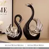 Nuevos Adornos de Cisne para Pareja de Aspecto Elevado Decoraciones Modernas de Lujo Ligero para Entrada del Hogar Sala de Estar Gabinete de Vino Gabinete de TV