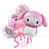 Nuevos Globos de Papel de Aluminio de Kuromi de Dibujos Animados Set de 8 Piezas para Decoración Temática de Fiesta Infantil Accesorios al por Mayor