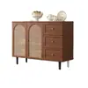 Aparador moderno minimalista para sala de estar, mueble de almacenamiento con puerta de ratán estilo francés, gabinete de té para comedor, mueble de almacenamiento para entrada