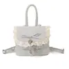 2026 Nuevo Lindo de Lunares con Lazo y Encaje Estilo Girly de Moda Mochila Pequeña Bolso Cruzado