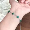 Pulsera de Flor de la Suerte con Circonita de Lujo Ligero, Pulsera Fresca y Delicada Elegante de Estilo Francés, Joyería Personalizada de Gama Alta de Nicho