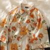 Verão Plus-Size Vintage Novo Camisas Casuais de Manga Curta Masculinas e Femininas, Camisas de Praia para Casal Modernas Frescas e Soltas