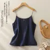 Camisola de Algodão e Linho Bordada Retrô para Mulheres, Novo Estilo de Verão, Caimento Solto, Emagrecedor, Top Regata Sem Mangas para Mulheres