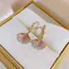 Pendientes Elegantes Dulces de Plata 925 con Aguja, Corazón de Chica Rosa, Flor, Mariposa, Borla, Super Hada, Alto Amor