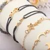 Pulsera Colgante Personalizada de Estrella y Luna de Nuevo Estilo Transfronteriza Europea y Americana Pulsera de Cuentas Conjunto de Joyería de Seis Piezas
