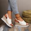 Sandalias de cuña de talla grande para mujer de comercio exterior, nuevas de verano, boca de pez, suela gruesa, cuña, sandalias casuales para mujer, venta al por mayor