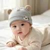 Gorro para bebé para primavera y otoño, adecuado para recién nacidos e infantes, protege la fontanela, diseño de osito, unisex, cubrecabezas estilo coreano