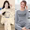 Pijama Japonés Girly para Primavera y Otoño para Mujer, Dulce Traje de Dos Piezas de Manga Larga de Otoño, Ropa de Casa para Salir