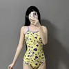Traje de baño de una pieza para mujer con estampado de leopardo y sello de oro en forma de triángulo, sexy, que oculta el abdomen, favorecedor de la espalda, adelgazante, para competición profesional de natación