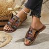 Exportación Transfronteriza Zapatillas Planas de Talla Grande para Mujer 2025 Verano Nuevo Borla Europea y Americana Playa Zapatos de Mujer Talla 43