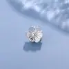Plata Pura 999 Lujo Ligero Forma de Cintura de Loto Flor de Doble Capa Separador de Perlas Pulsera DIY Hecha a Mano Accesorios Separadores de Perlas de Cristal