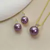 Pendientes de Perla de Princesa con un Toque de Lujo, Gris Plateado, Tachuelas de Perla Simples y Versátiles, Juego de Colgante de Nácar para Mujer, Transmisión en Vivo