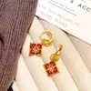 Tendência Nacional Design de Nicho Novos Brincos Chineses Personalidade Feminina Um Novo Estilo Étnico Meio Antigo de Múltiplas Formas Retro Fivela de Orelha Vermelha
