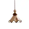 Luminária pendente floral, luminária de cabeceira, luminária de corredor estilo vintage, luminária de madeira maciça estilo creme com 6 luzes, luminária pendente em forma de espinha de peixe sem chama