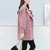 Moda Joker Pequeño Abrigo de Lana para Mujer 2024 Otoño e Invierno Nuevo talla grande Holgado Adelgazante Abrigo de Longitud Media
