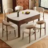 Juego de Mesa y Sillas de Comedor de Pizarra de Madera Maciza, Extensible y Plegable, Mesa Redonda de Doble Propósito, Estilo Vintage, Adecuado para Hogares Pequeños