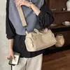 Bolso de hombro simple de gran capacidad estilo japonés, bolso de mano casual versátil de color sólido, bolso tipo almohada, bolso cruzado de moda para deportes y viajes