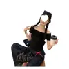 Camiseta negra de modal de manga corta y un solo hombro para mujer, estilo corto de verano, corte ajustado, ceñida a la cintura, top de diseño moderno